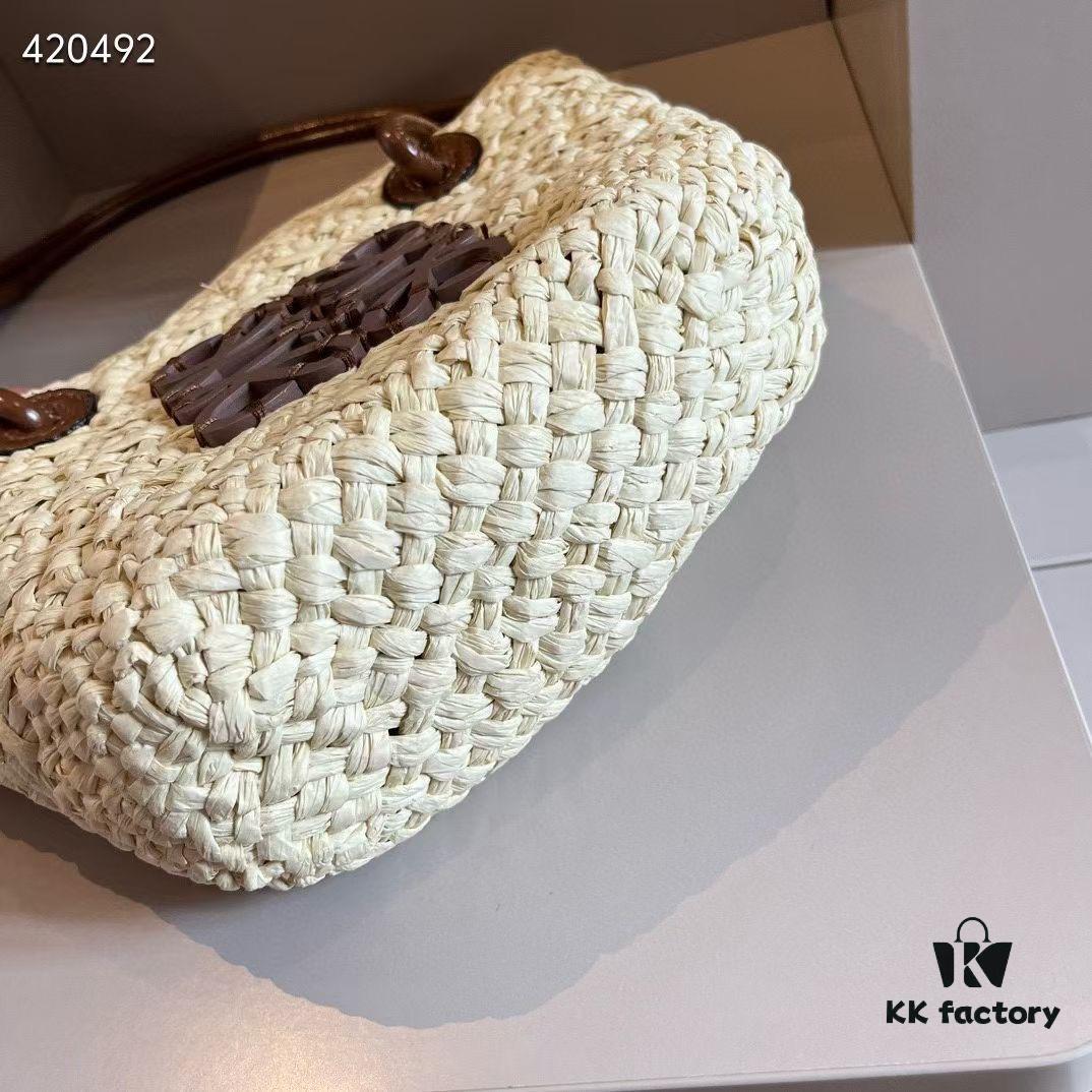 6930d7676e68136f4d9b1600 LOEWE Roewe Mini Straw Bag, Small Size, Essential for Beach Outings, 25*20cm