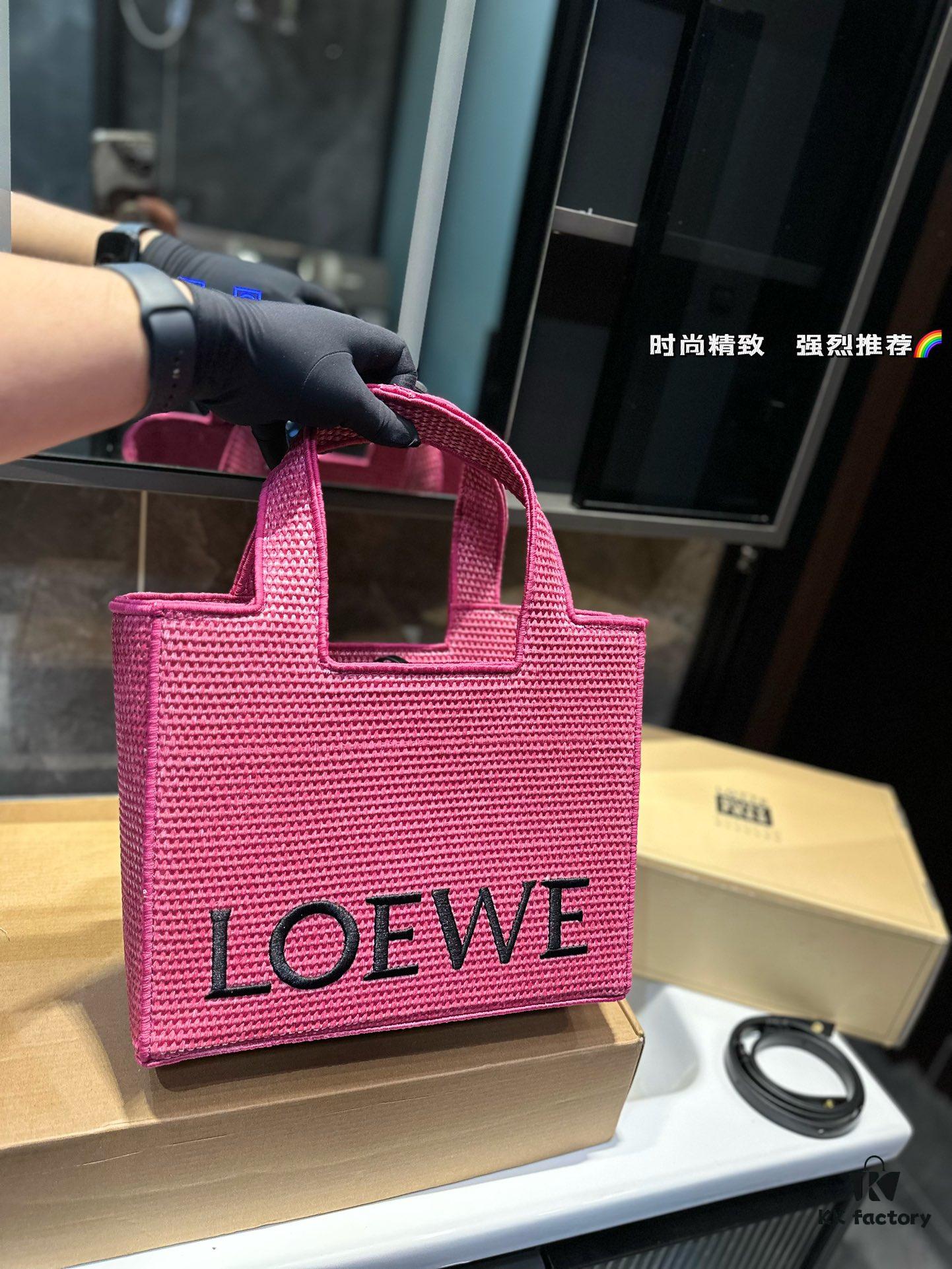6930d7886e68136f4d9b162a Loewe Anagram Basket Embroidered Logo Woven Straw Tote Bag Summer New Arrival Seagrass Bag Basket Bag Small and Large Woven Leather-Trimmed Shopping Tote Beach Vacation Handbag