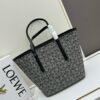6930d7a86e68136f4d9b1650 Loewe & T Tote Embroidered Jacquard Fabric with Leather — Shopping Bag
