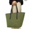 6930d7a96e68136f4d9b1651 Loewe & T Tote Embroidered Jacquard Fabric with Leather — Shopping Bag