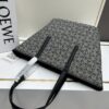 6930d7b66e68136f4d9b1661 Loewe & T Tote Embroidered Jacquard Fabric with Leather — Shopping Bag