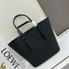 6930d7ba6e68136f4d9b1664 Loewe & T Tote Embroidered Jacquard Fabric with Leather — Shopping Bag