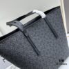 6930d7bc6e68136f4d9b1668 Loewe & T Tote Embroidered Jacquard Fabric with Leather — Shopping Bag