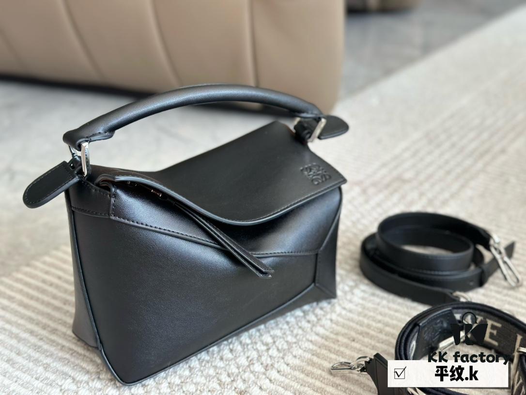 6930d7cf6e68136f4d9b167e Box Set (Double Shoulder Strap) Loewe Puzzle Geometric Bag, Genuine Cowhide Leather, 24*15cm