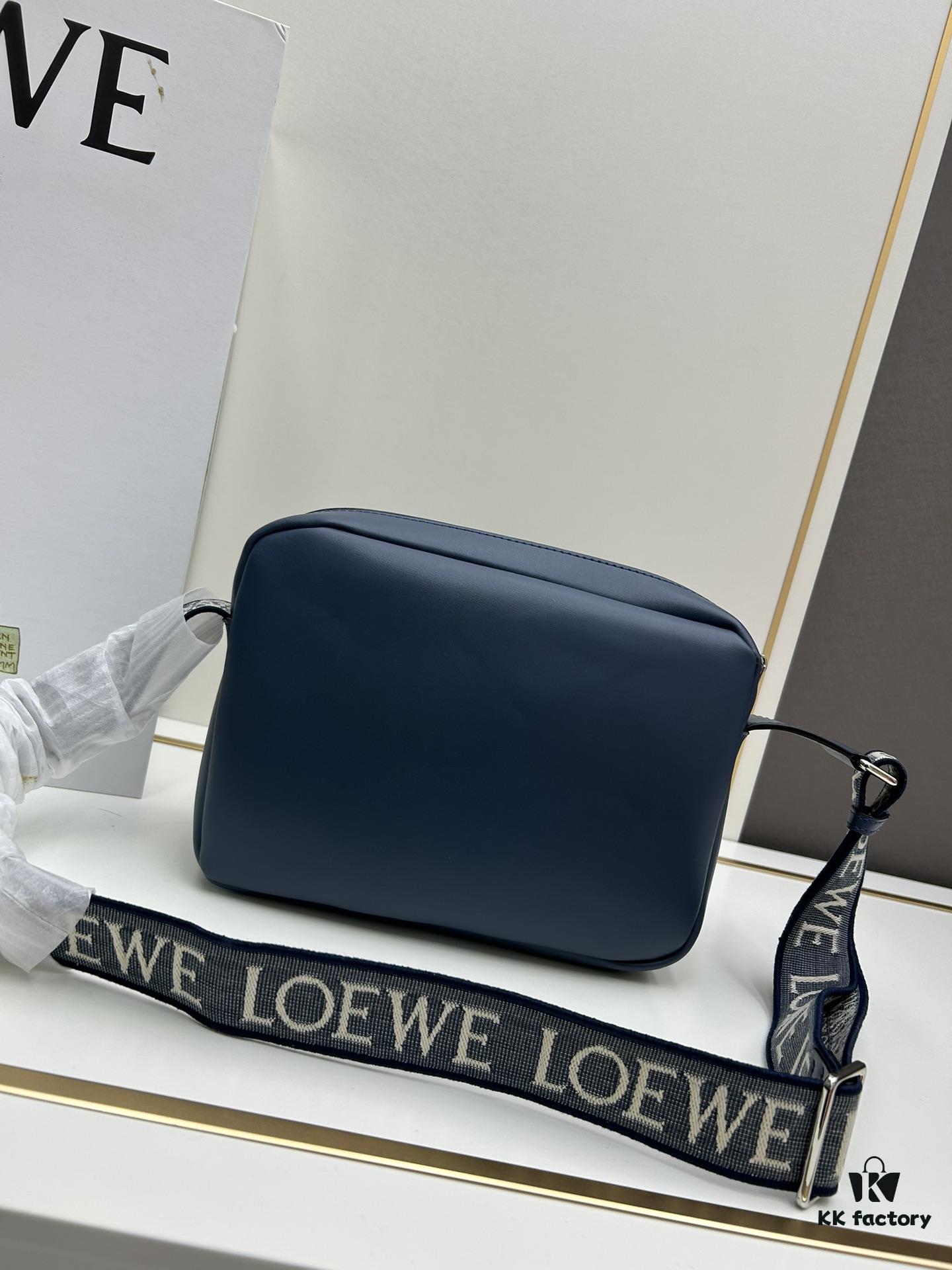 6930d7d96e68136f4d9b1688 Loewe New Soft Smooth Calfskin Leather and Jacquard Fabric Military Messenger Bag for Men