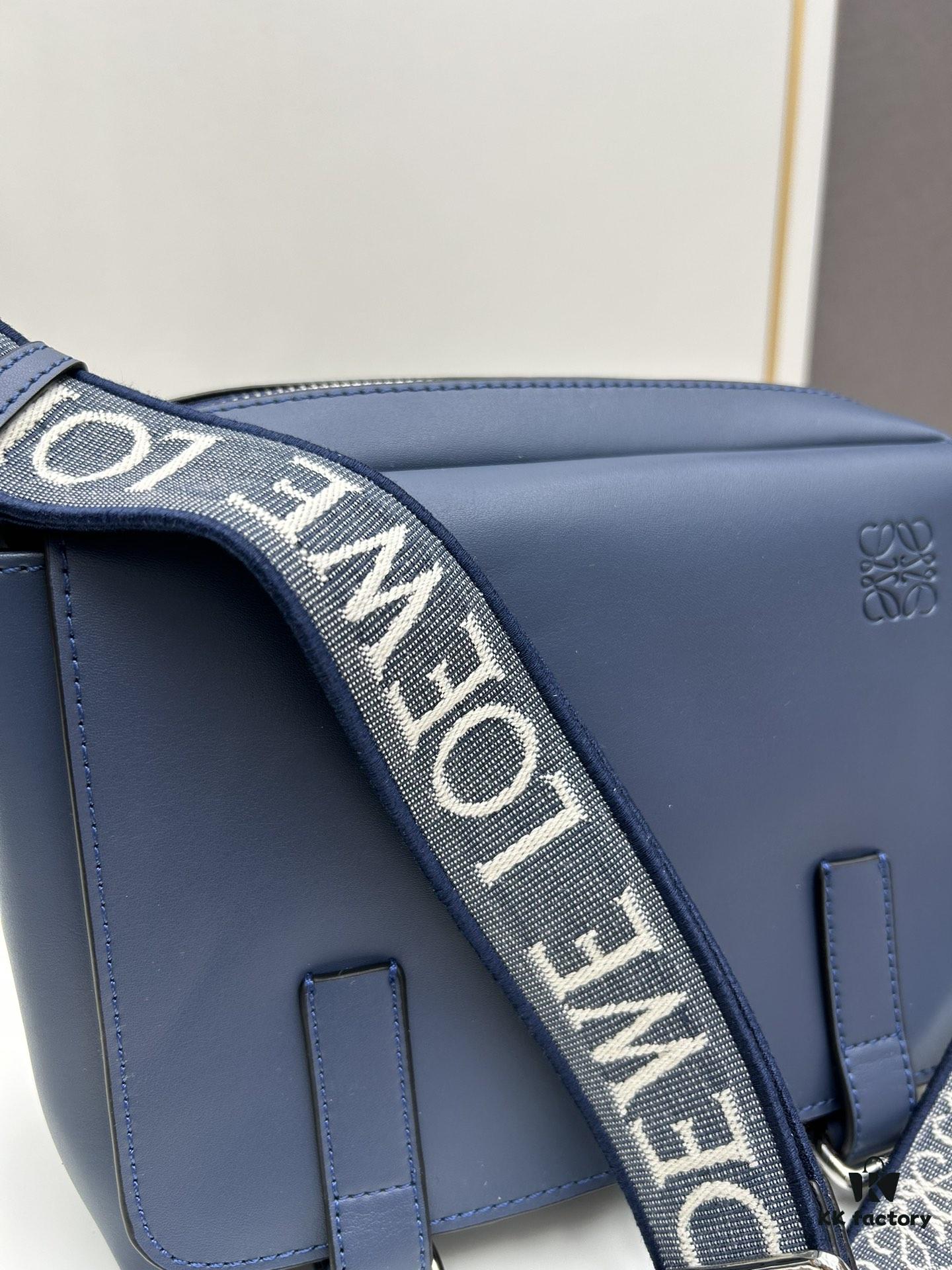 6930d7dc6e68136f4d9b168b Loewe New Soft Smooth Calfskin Leather and Jacquard Fabric Military Messenger Bag for Men