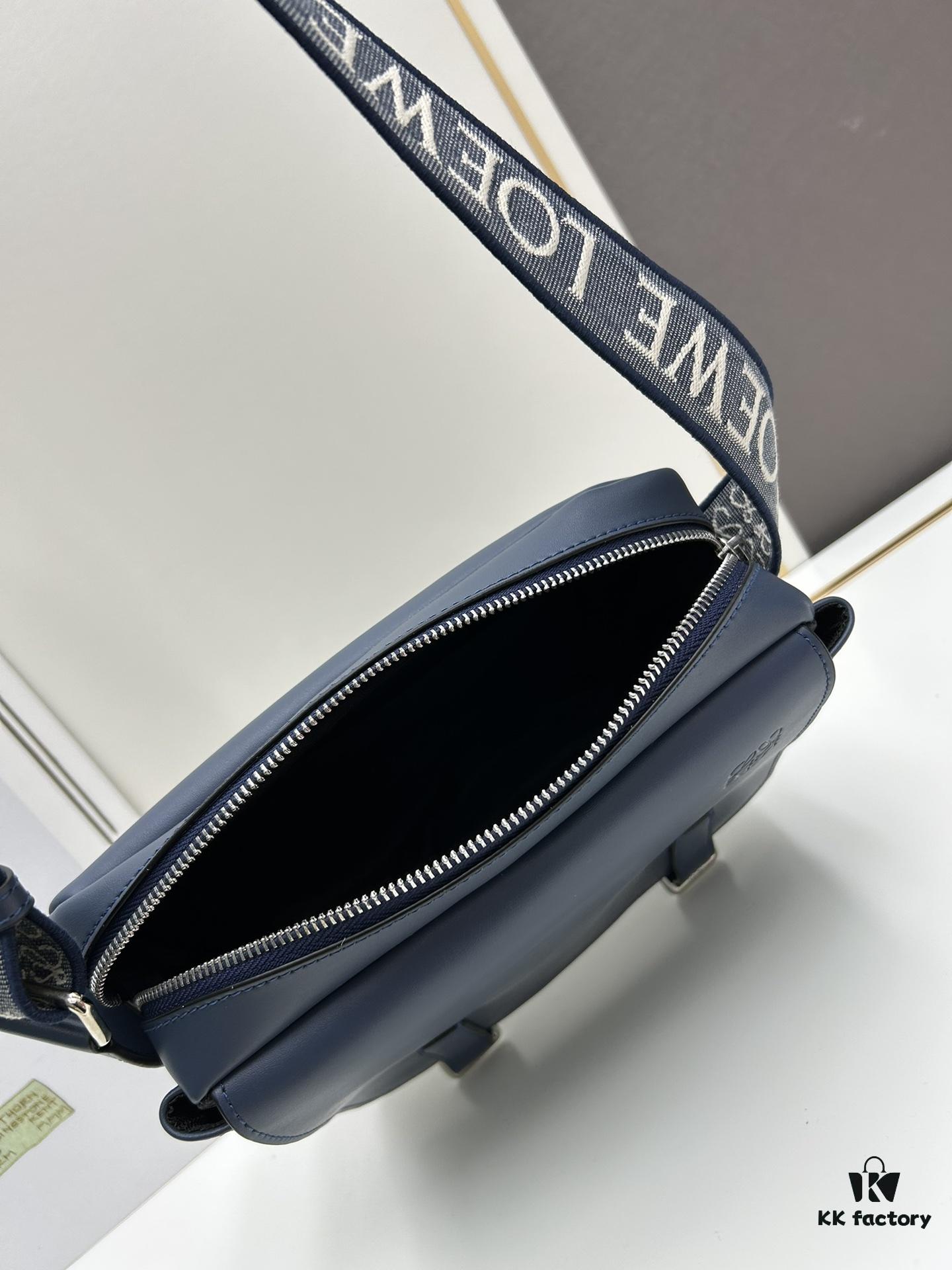 6930d7dc6e68136f4d9b168c Loewe New Soft Smooth Calfskin Leather and Jacquard Fabric Military Messenger Bag for Men