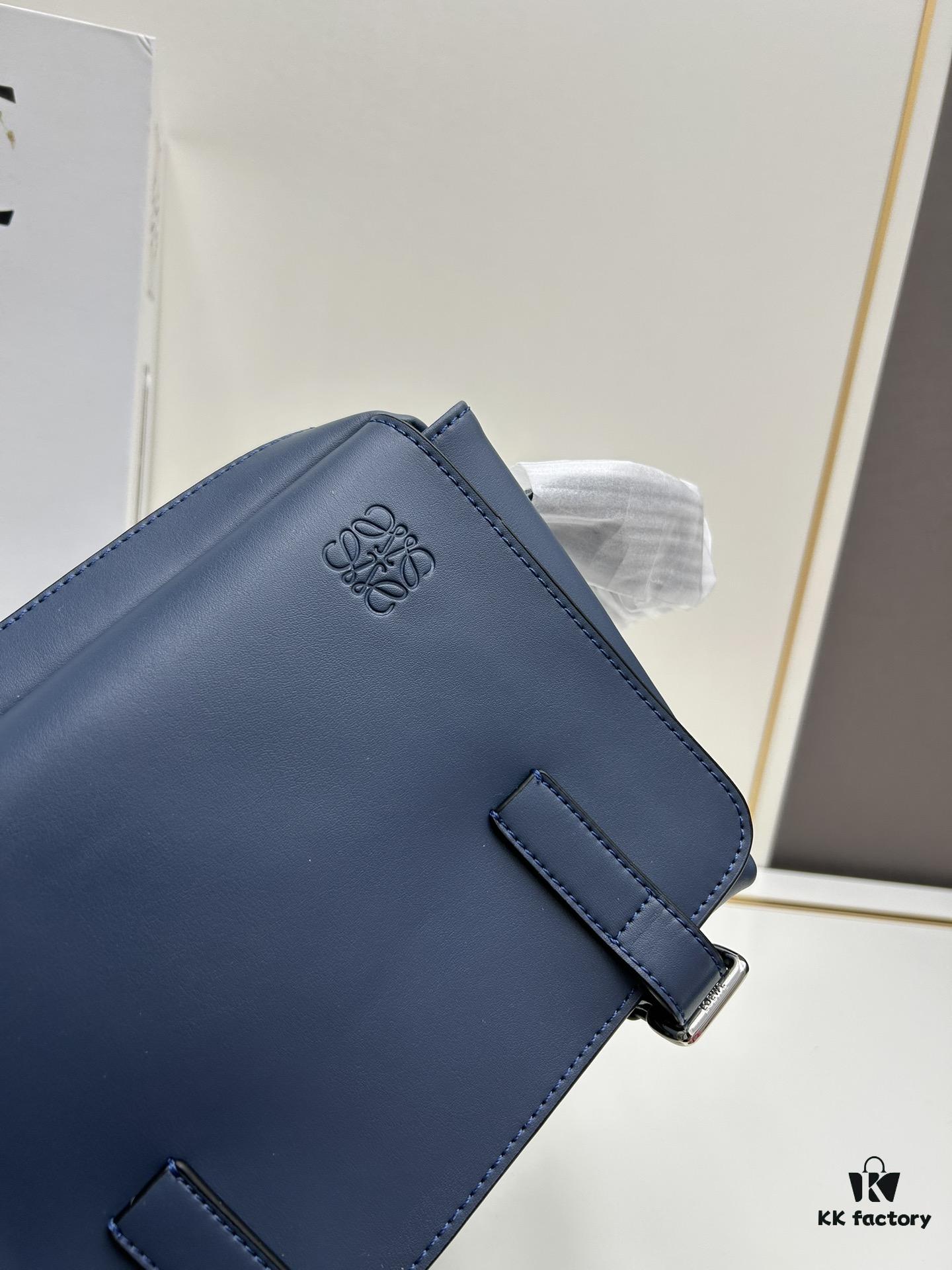 6930d7dd6e68136f4d9b168d Loewe New Soft Smooth Calfskin Leather and Jacquard Fabric Military Messenger Bag for Men