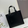 Loewe Buckle Tote Without Zip, Deep Gray Crinkled Texture Handbag for Men, Model 3050