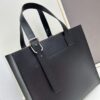 6930d7f16e68136f4d9b16a5 Loewe Buckle Tote Without Zip, Deep Gray Crinkled Texture Handbag, Men's Gray Tote Bag Model 3050