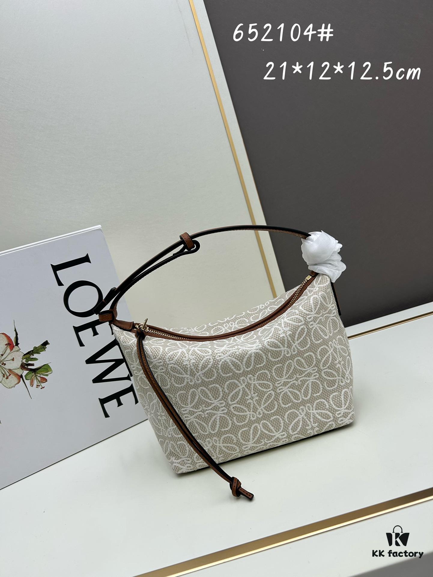 6930d8346e68136f4d9b1707 Small Loewe Cubi Vintage Floral Lunch Bag – Brown