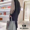 Leather and Fabric Loewe Buckle Tote Bag
