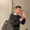 Leather and Fabric Loewe Buckle Tote Bag