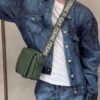 6930d8c86e68136f4d9b17c2 Loewe New Soft Smooth Cowhide Leather and Jacquard Fabric Military Messenger Bag for Men