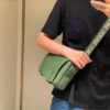 6930d8cc6e68136f4d9b17c6 Loewe New Soft Smooth Cowhide Leather and Jacquard Fabric Military Messenger Bag for Men