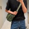 6930d8d16e68136f4d9b17ca Loewe New Soft Smooth Cowhide Leather and Jacquard Fabric Military Messenger Bag for Men
