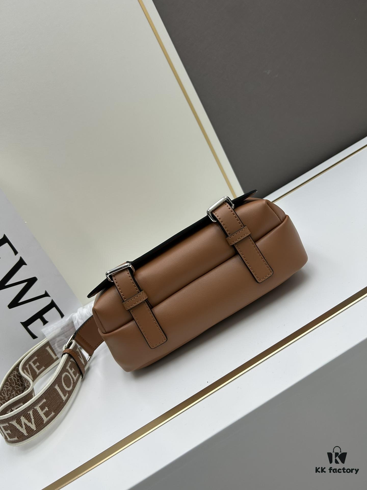 6930d8e56e68136f4d9b17e2 Loewe New Soft Smooth Cowhide Leather and Jacquard Fabric Military Messenger Bag for Men