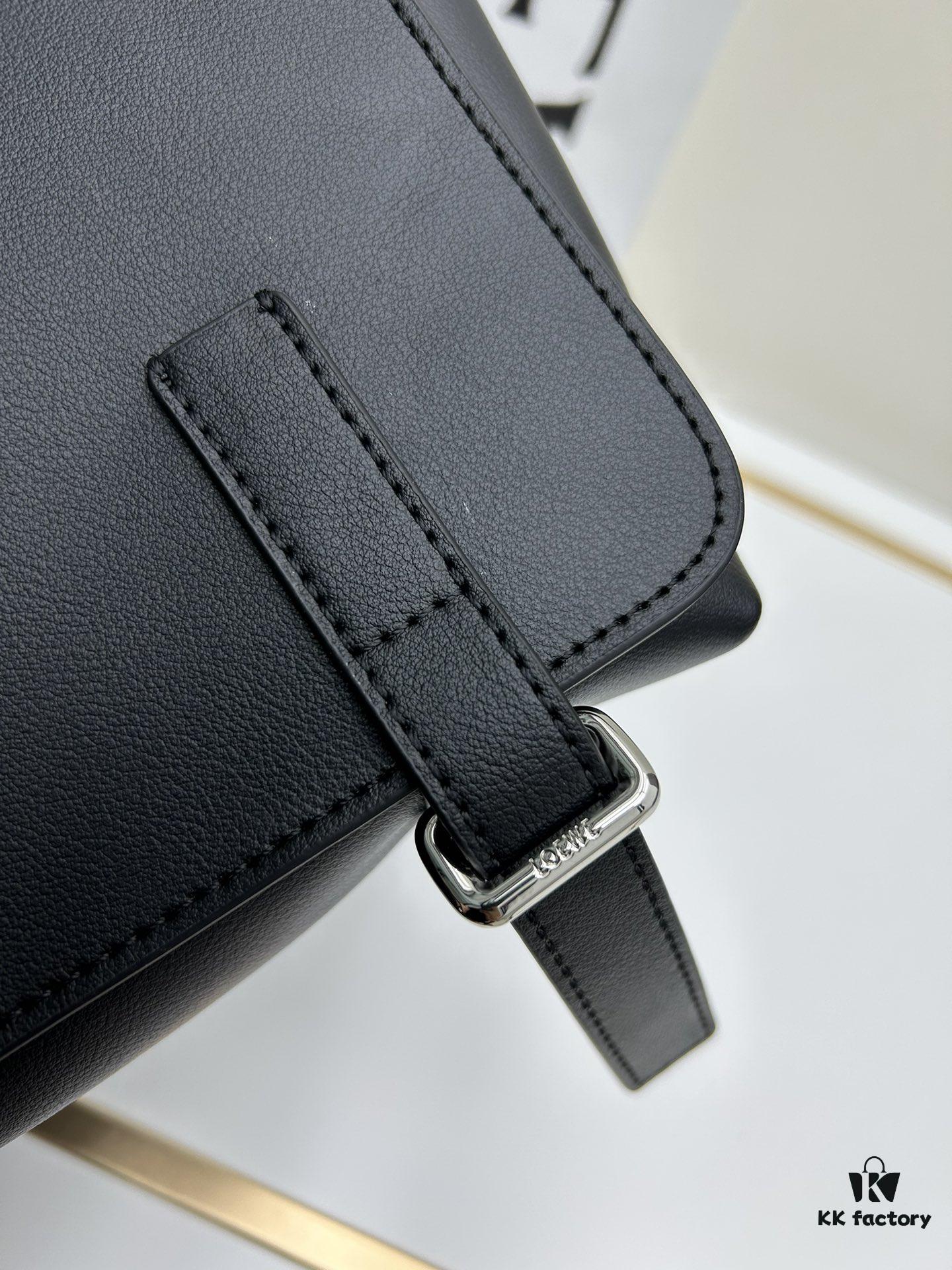 6930d8eb6e68136f4d9b17e6 Loewe New Soft Smooth Calfskin Leather and Jacquard Fabric Military Messenger Bag for Men