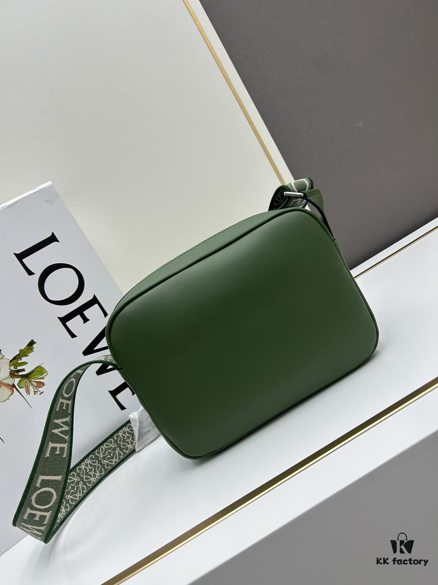 6930d8ec6e68136f4d9b17ea Loewe New Soft Smooth Cowhide Leather and Jacquard Fabric Military Messenger Bag for Men