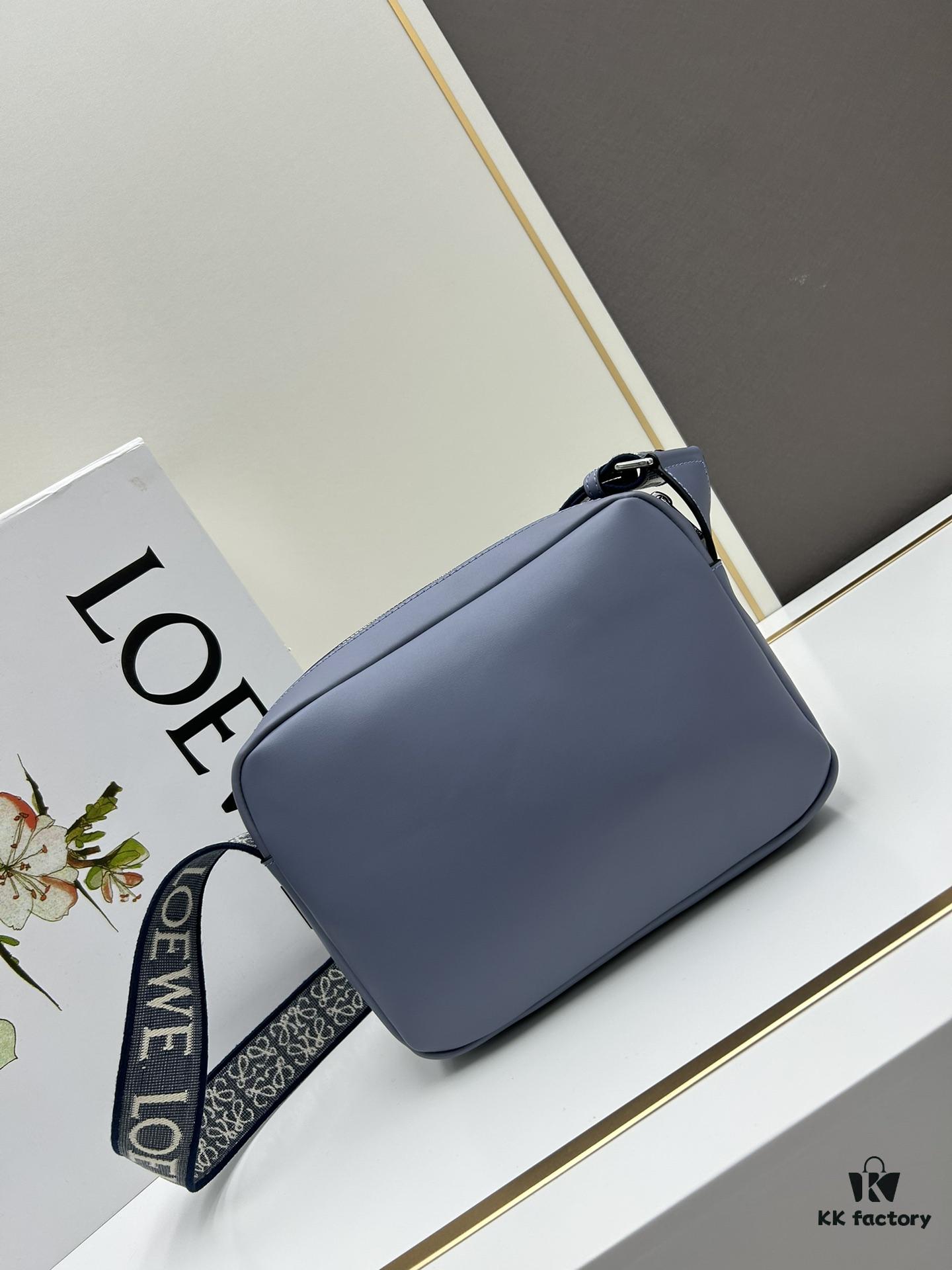 6930d8f46e68136f4d9b17f5 Loewe New Soft Smooth Calfskin Leather and Jacquard Fabric Military Messenger Bag for Men