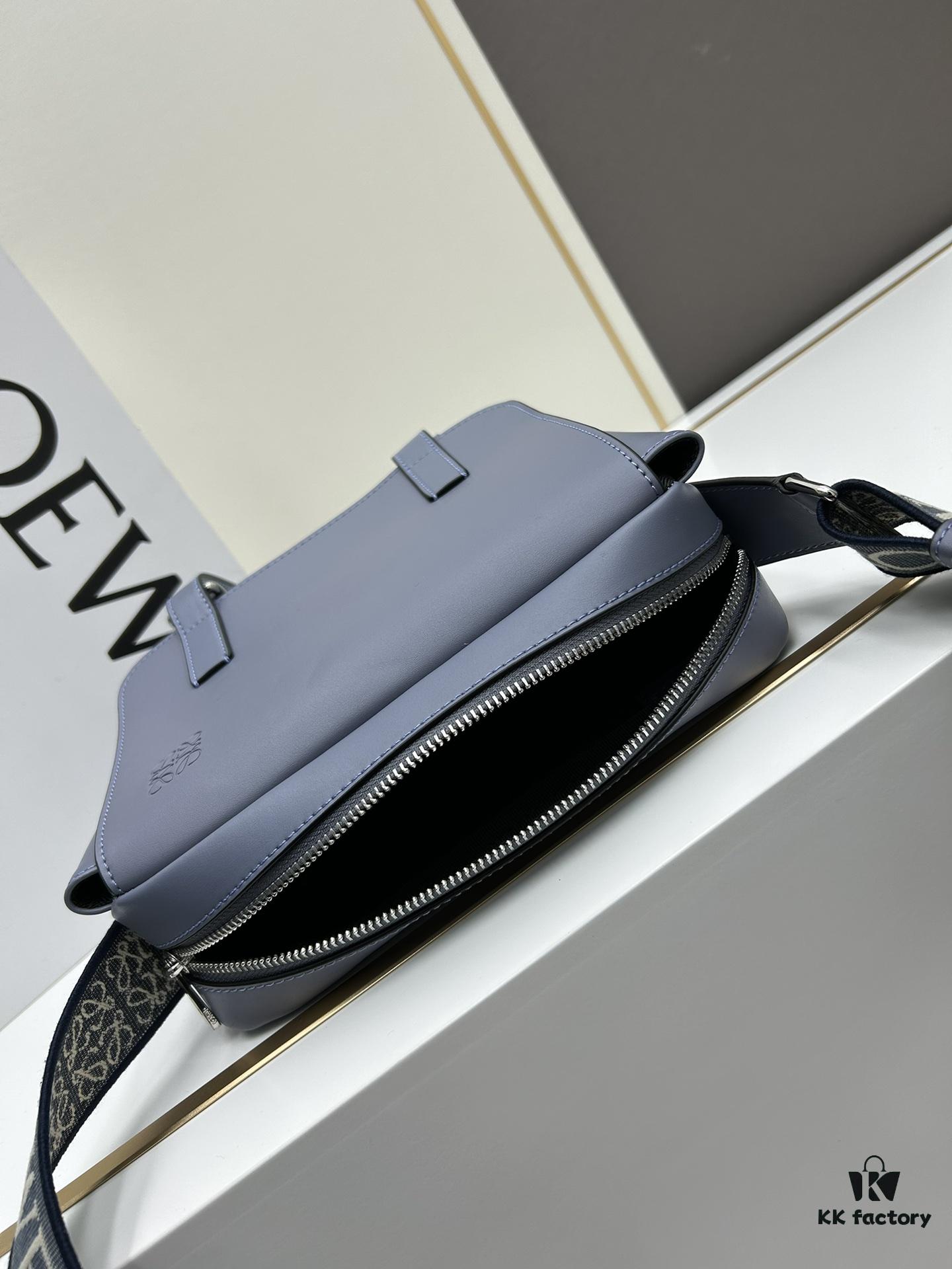 6930d8f86e68136f4d9b17f9 Loewe New Soft Smooth Calfskin Leather and Jacquard Fabric Military Messenger Bag for Men