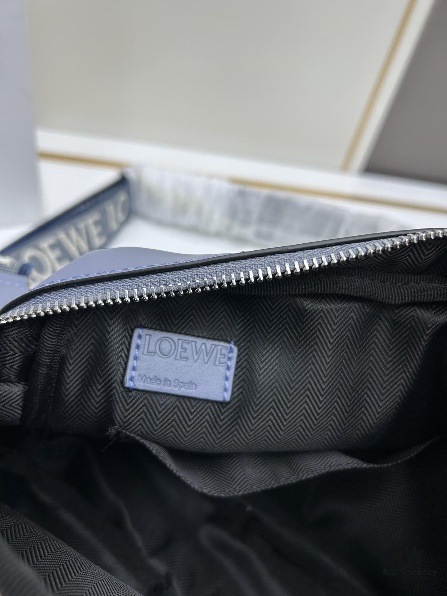 6930d8f86e68136f4d9b17fa Loewe New Soft Smooth Calfskin Leather and Jacquard Fabric Military Messenger Bag for Men