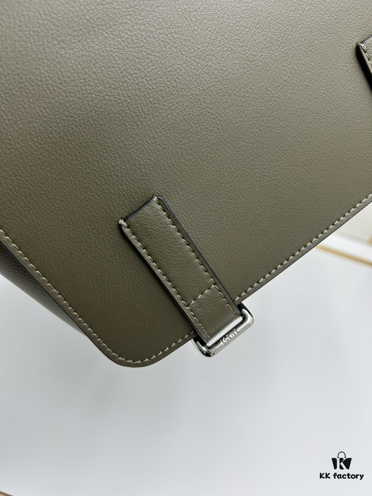 6930d8fc6e68136f4d9b1800 Loewe New Soft Smooth Cowhide Leather and Jacquard Fabric Military Messenger Bag for Men