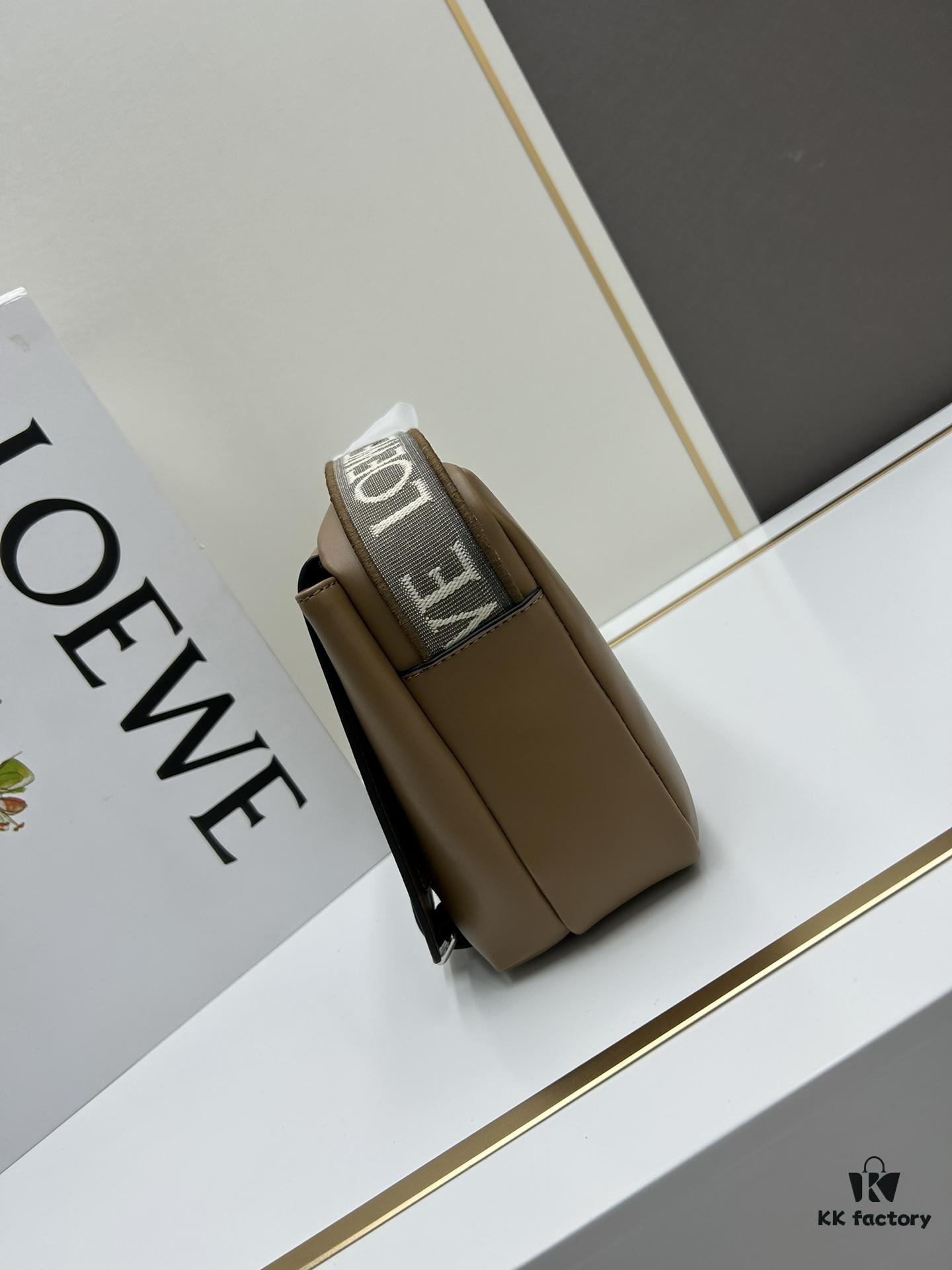 6930d9006e68136f4d9b1805 Loewe New Soft Smooth Cowhide Leather and Jacquard Fabric Military Messenger Bag for Men