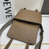 6930d9046e68136f4d9b180a Loewe New Soft Smooth Cowhide Leather and Jacquard Fabric Military Messenger Bag for Men