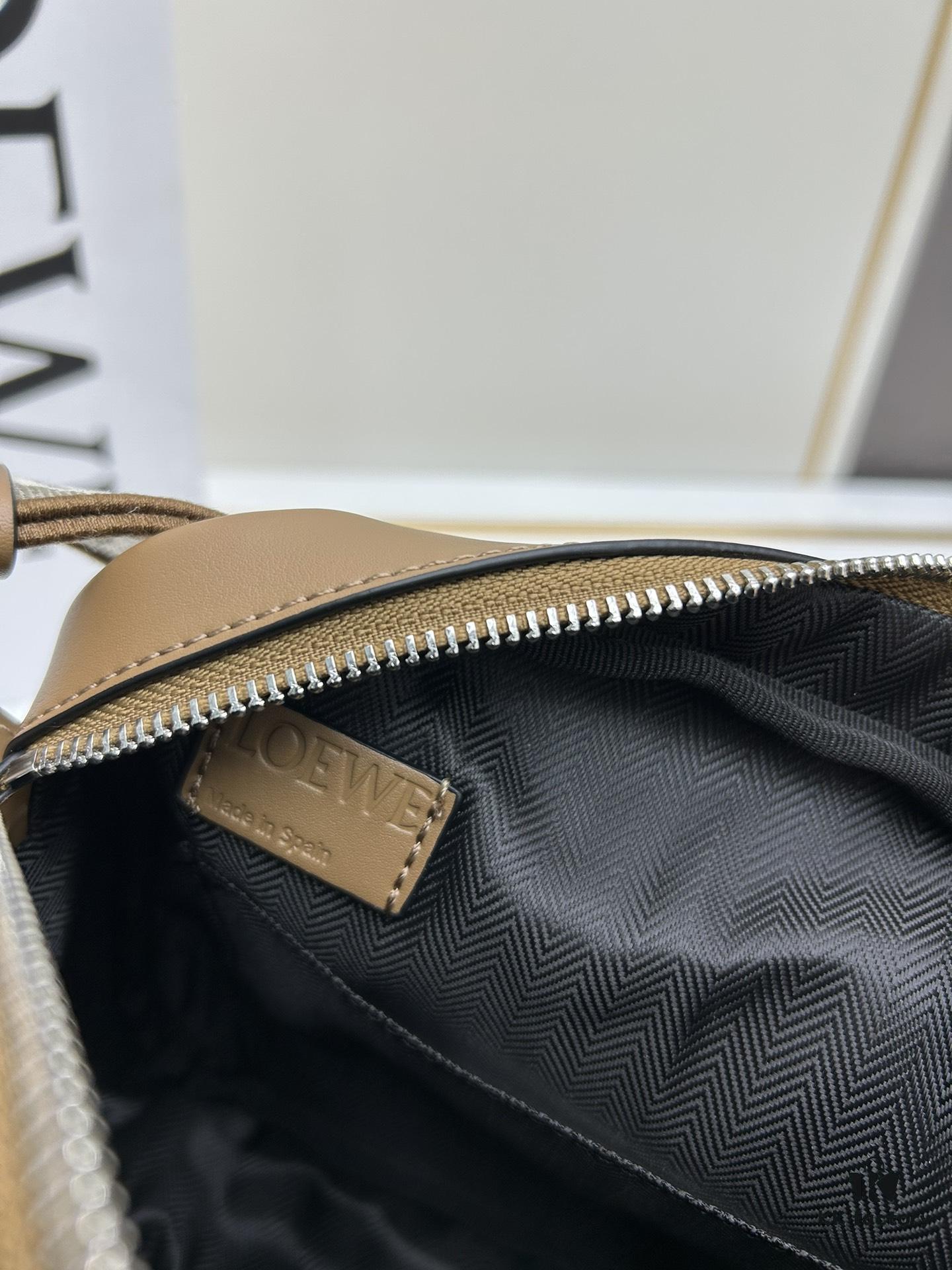 6930d9056e68136f4d9b180f Loewe New Soft Smooth Cowhide Leather and Jacquard Fabric Military Messenger Bag for Men