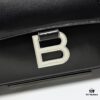 In Stock‼️ Large Size [Black-Silver Plain Weave] BALENCIAGO Hourglass Crossbody Bag