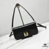 6930d99a6e68136f4d9b18da Hot Selling Genuine BALENCIAGA Hourglass Crossbody Bag in Black and Gold Plain Texture - Large Size