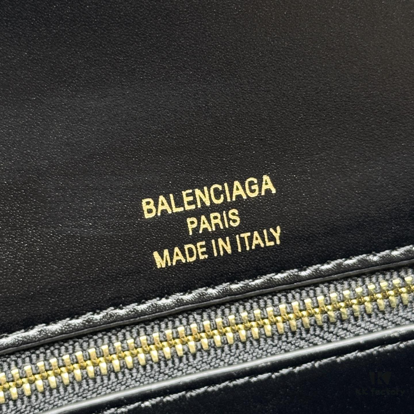 6930d9a06e68136f4d9b18e5 Hot Selling Genuine BALENCIAGA Hourglass Crossbody Bag in Black and Gold Plain Texture - Large Size
