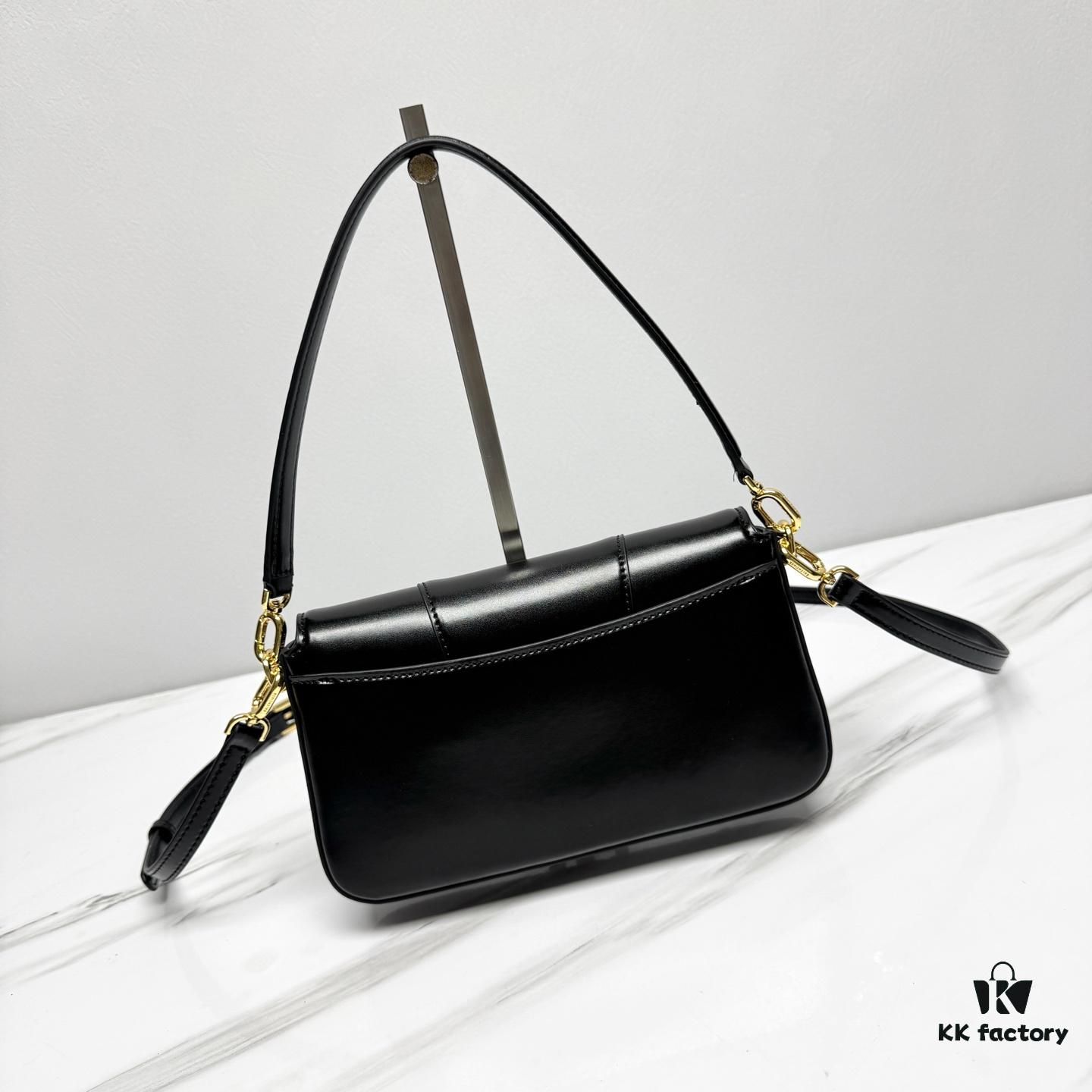 In Stock! Small Size [Black and Gold Plain Texture] BALENCIAGA Hourglass Crossbody Bag