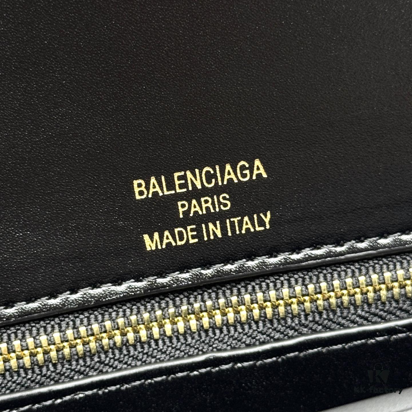 In Stock! Small Size [Black and Gold Plain Texture] BALENCIAGA Hourglass Crossbody Bag