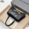 6930d9d46e68136f4d9b192c Balenciaga Hourglass Bag Crocodile Black