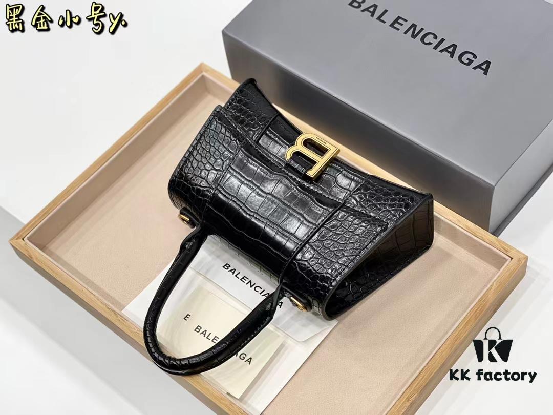 6930d9d46e68136f4d9b192c Balenciaga Hourglass Bag Crocodile Black