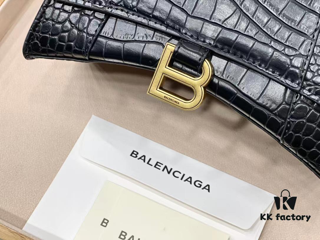 6930d9d76e68136f4d9b192f Balenciaga Hourglass Bag Crocodile Black