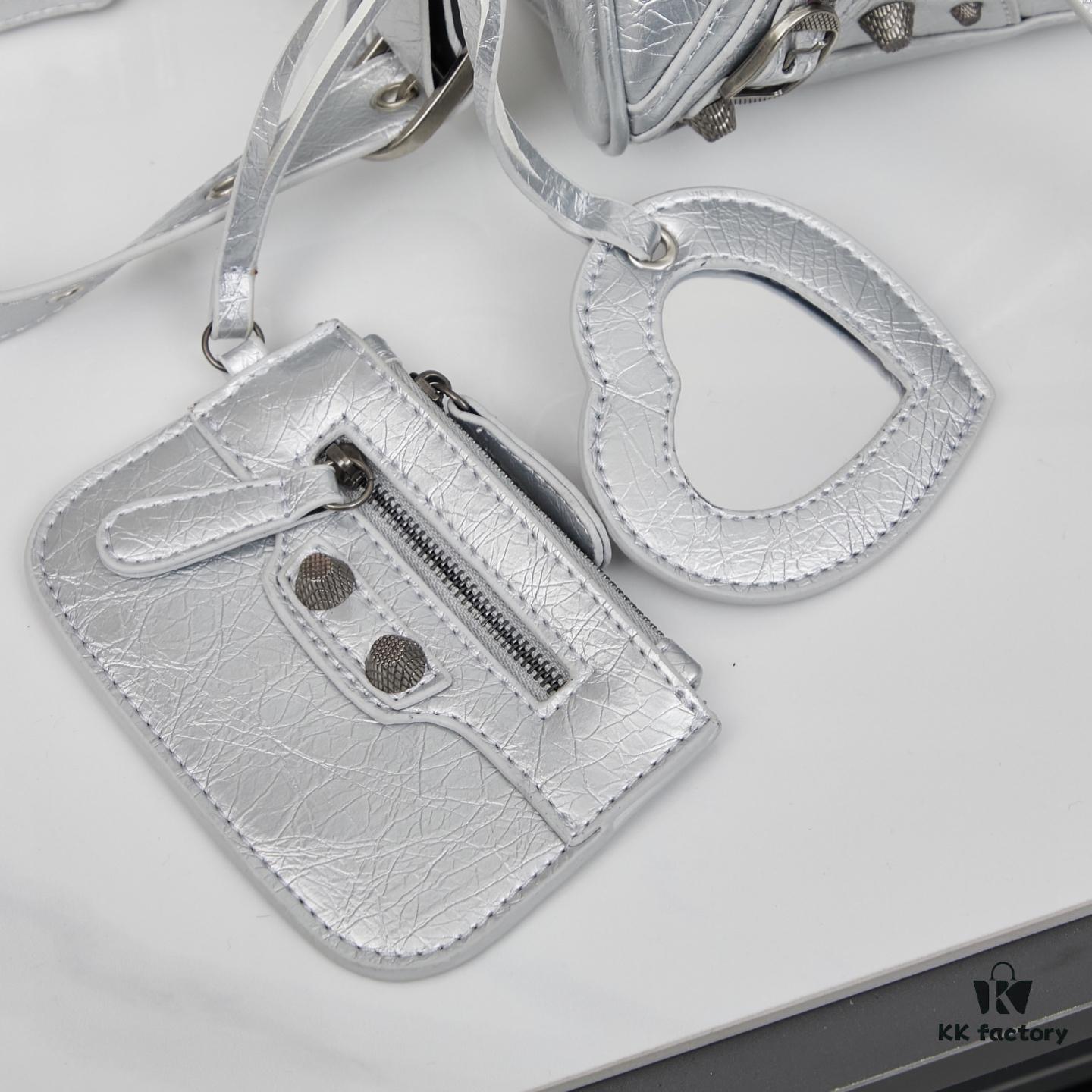 6930dadc6e68136f4d9b1a90 Balenciaga Mini Citi Motorcycle Bag - Small Size Black Silver Tote
