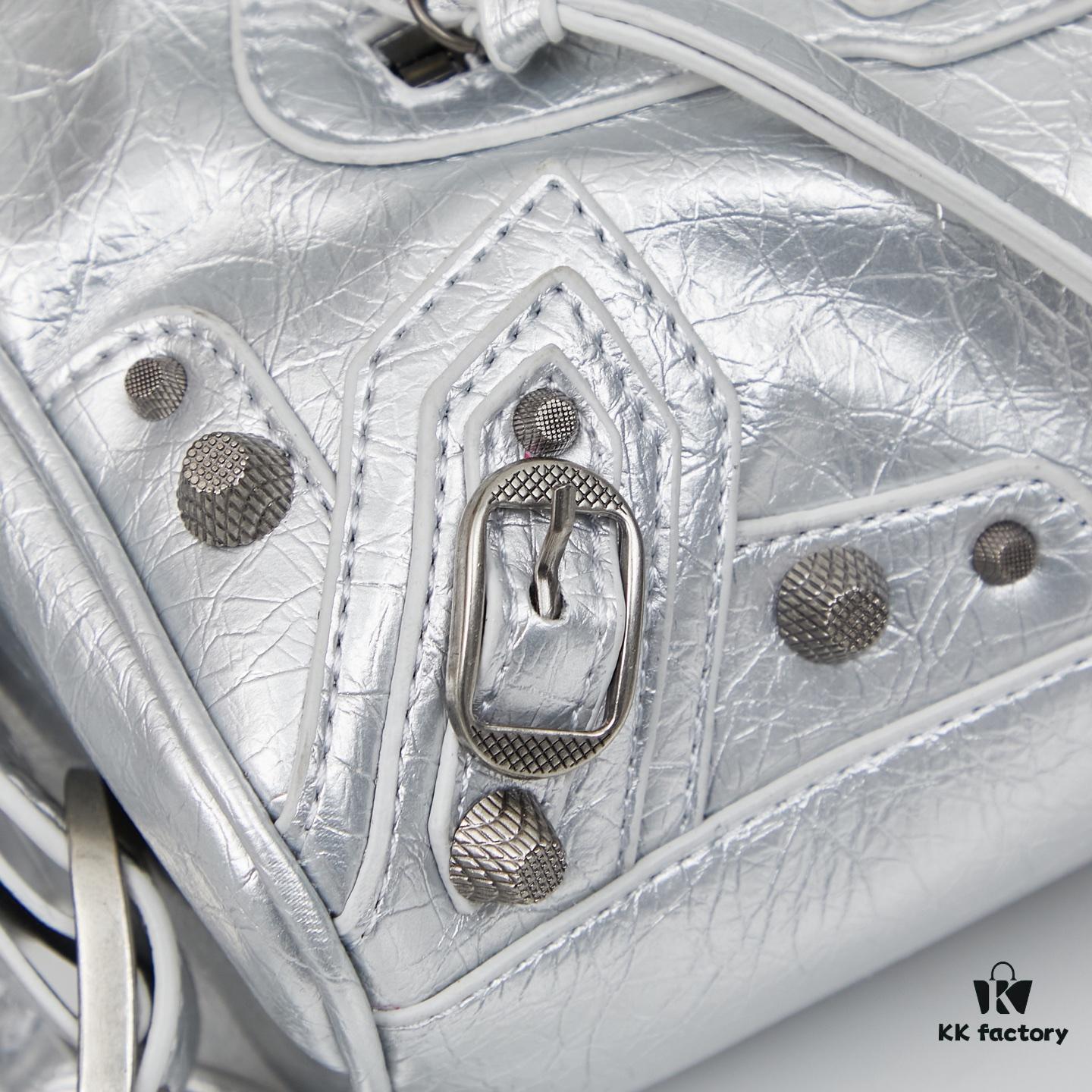 6930daed6e68136f4d9b1aa3 Balenciaga Mini Citi Motorcycle Bag - Small Size Black Silver Tote