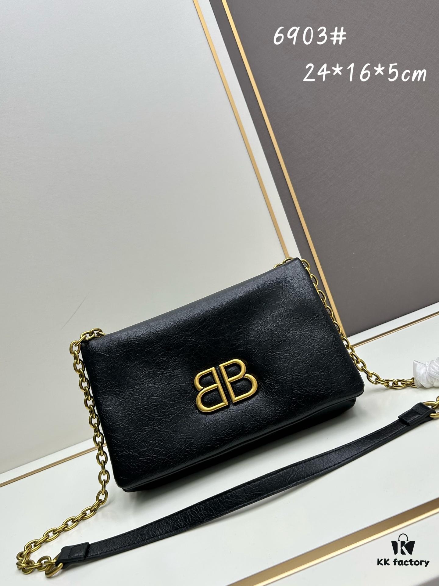 Balenciaga Monaco Puff Black and Silver with Box