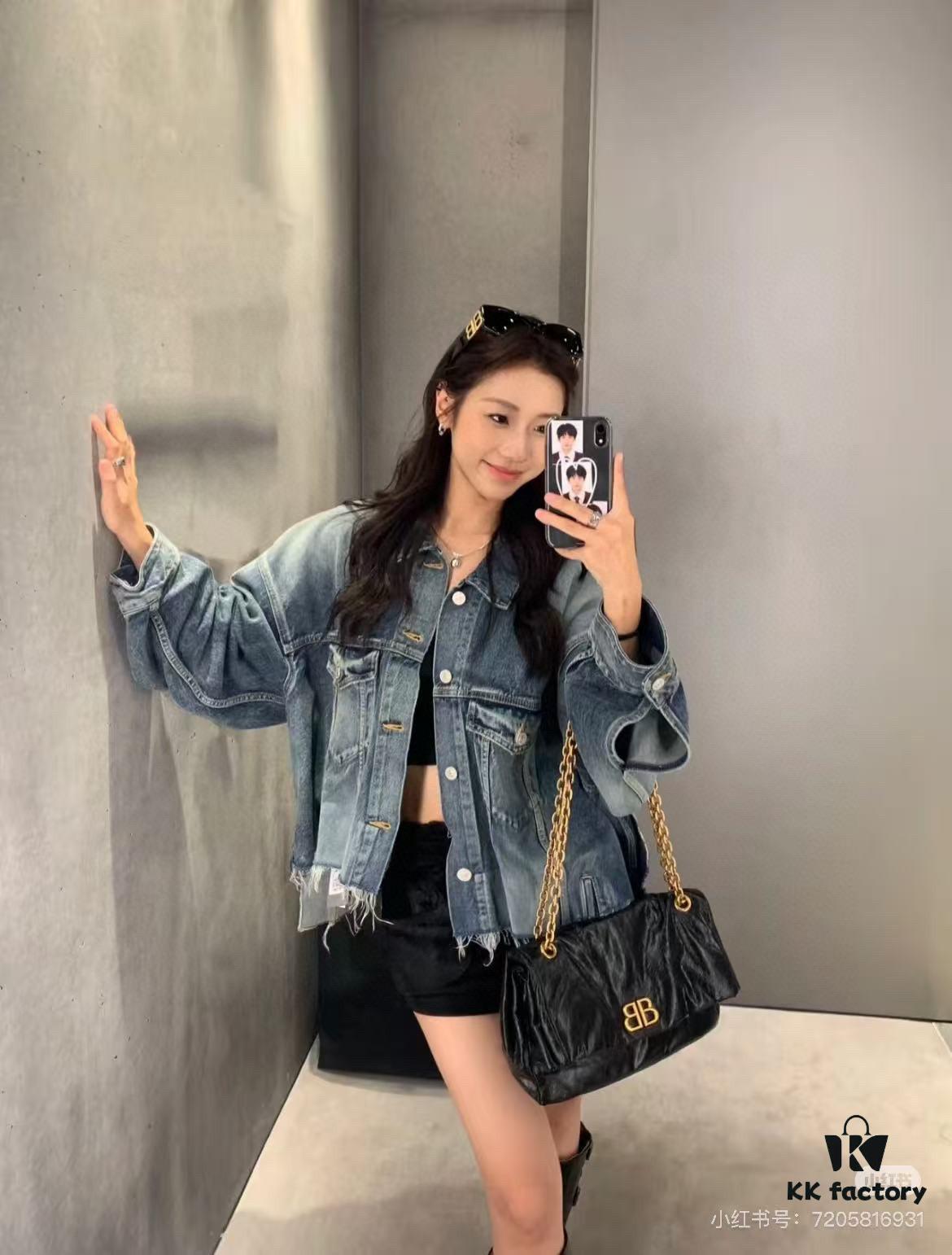 Balenciaga Monaco Puff Black and Silver with Box