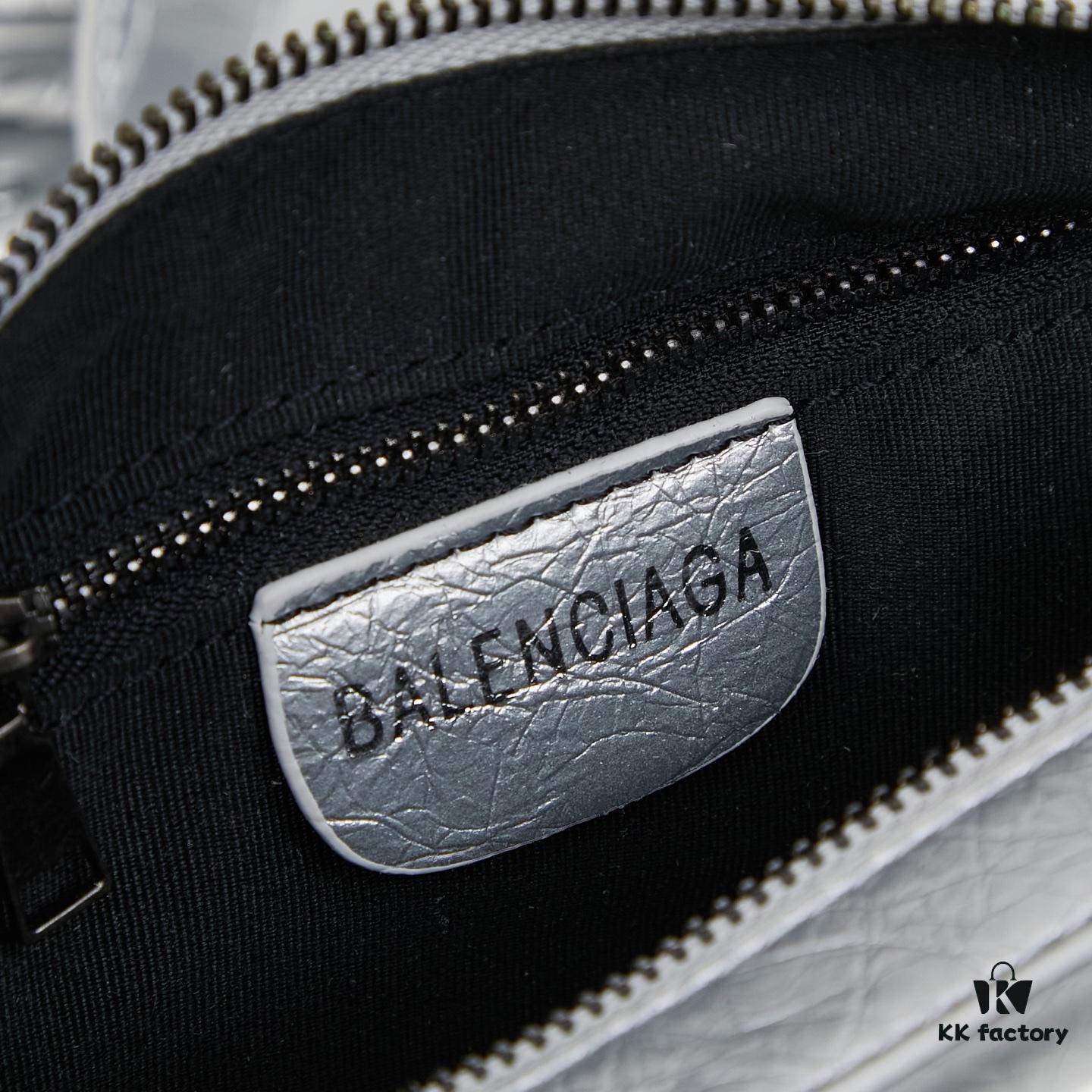 6930db906e68136f4d9b1b56 Balenciaga Mini Citi Motorcycle Bag - Small Size Black Silver Tote