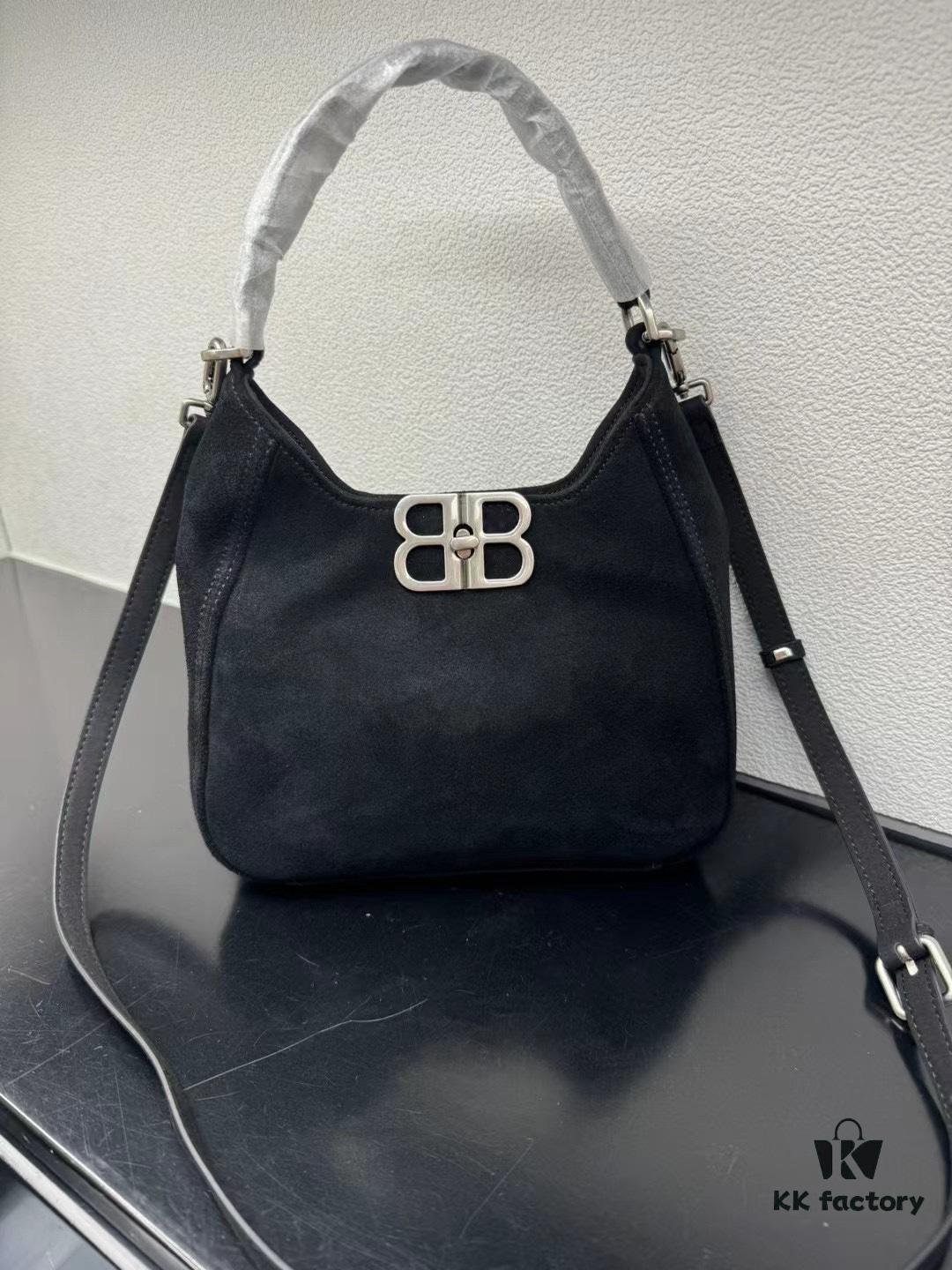 6930dba06e68136f4d9b1b6c Balenciaga Saffiano Hobo Bag, Small 5058, Fall/Winter Style, Highly Popular In-Store Must-Have