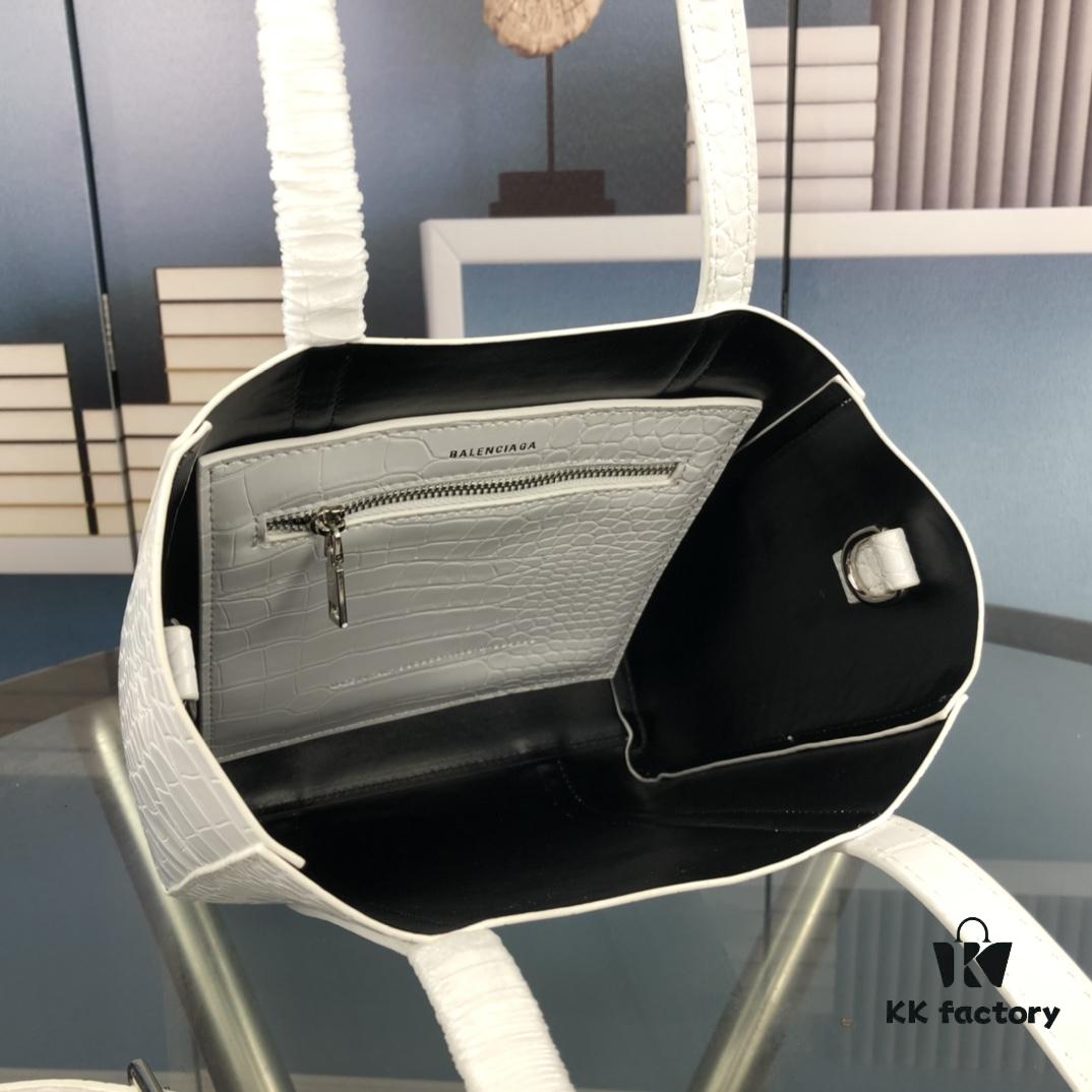 6930dc2b6e68136f4d9b1c45 New Balenciaga B. Everyday Tote Bag in Crocodile Print - Italian Imported Calfskin, Stylish and Practical Crossbody Handbag