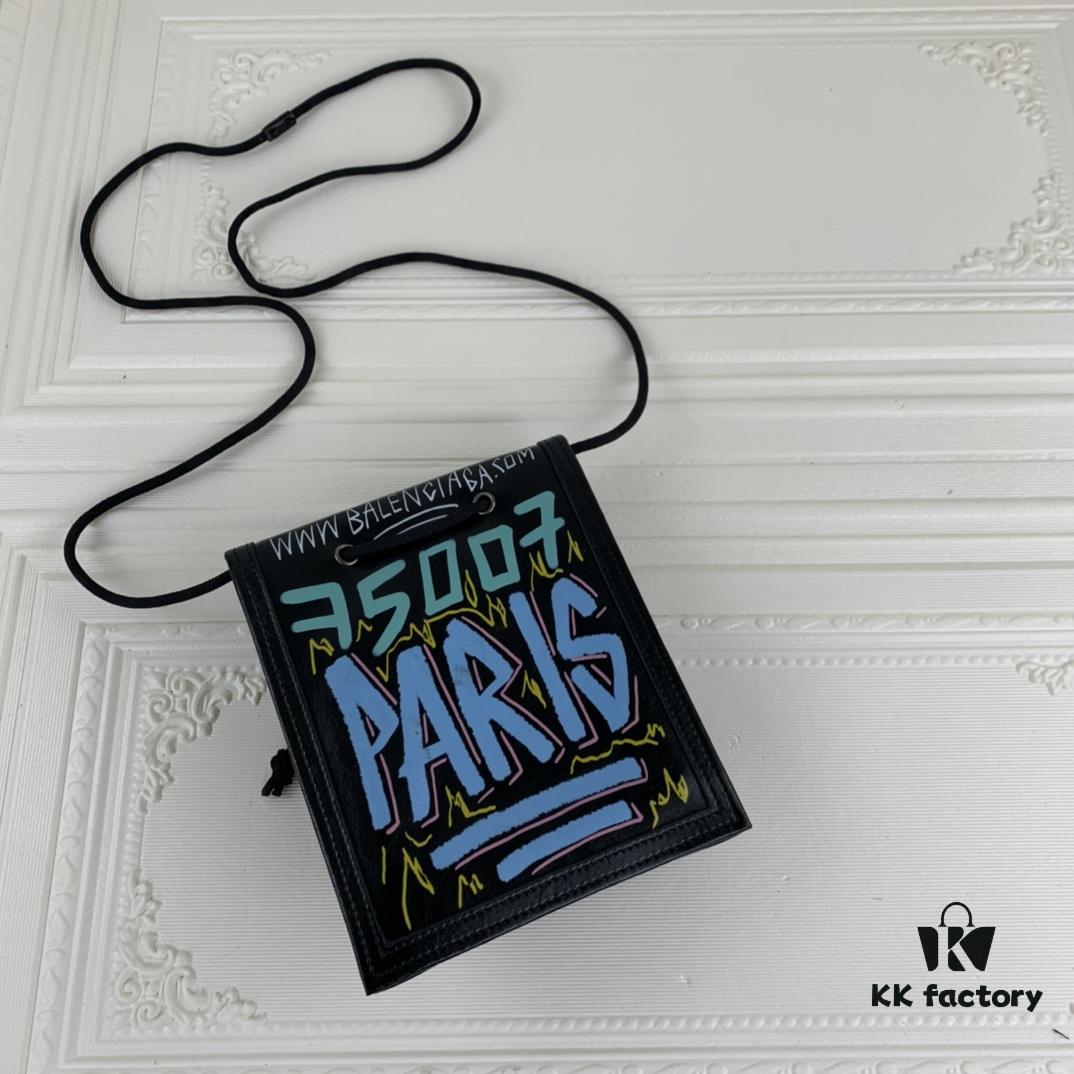 New BALEZIA Leather Rope Crossbody Bag Graffiti Phone Bag
