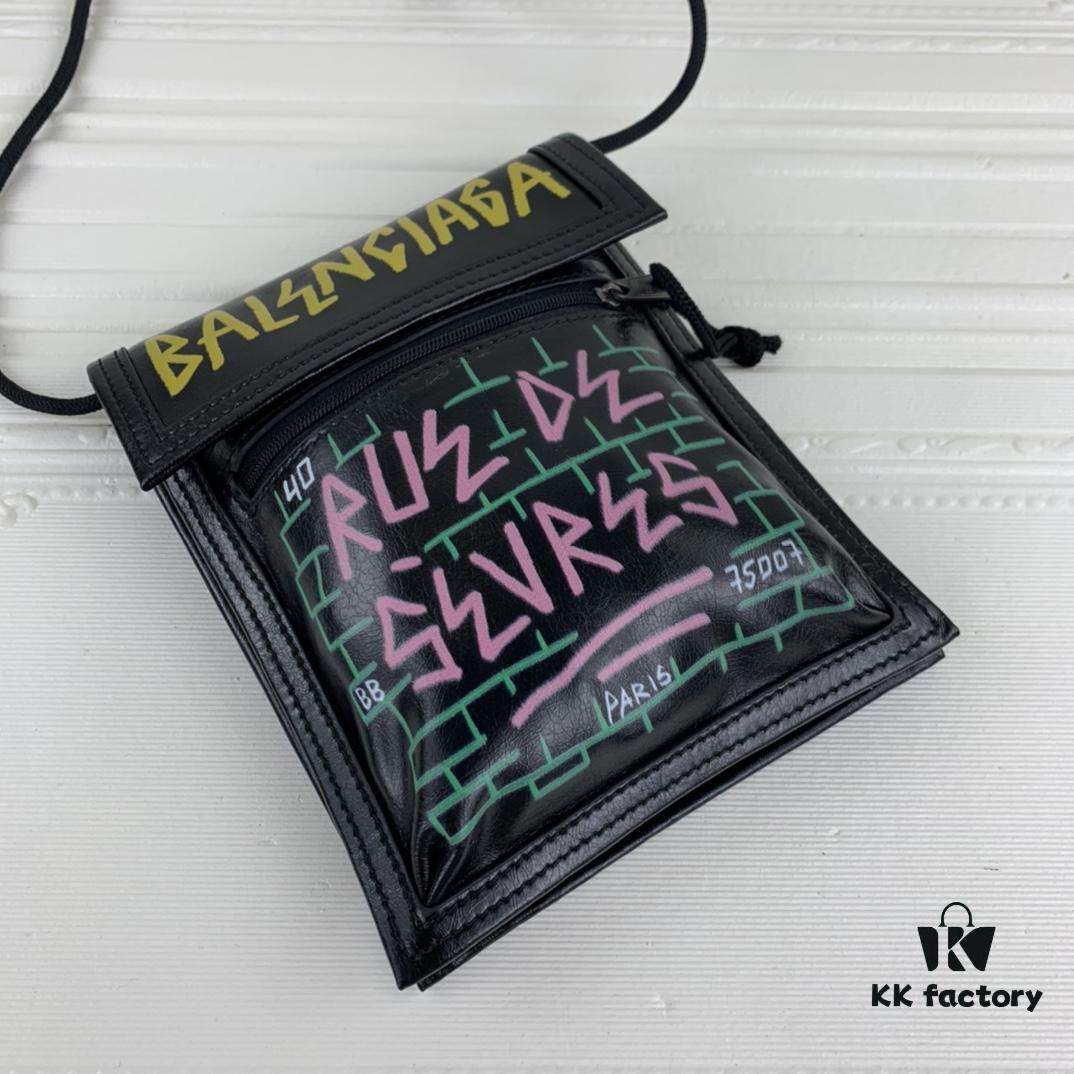 New BALEZIA Leather Rope Crossbody Bag Graffiti Phone Bag