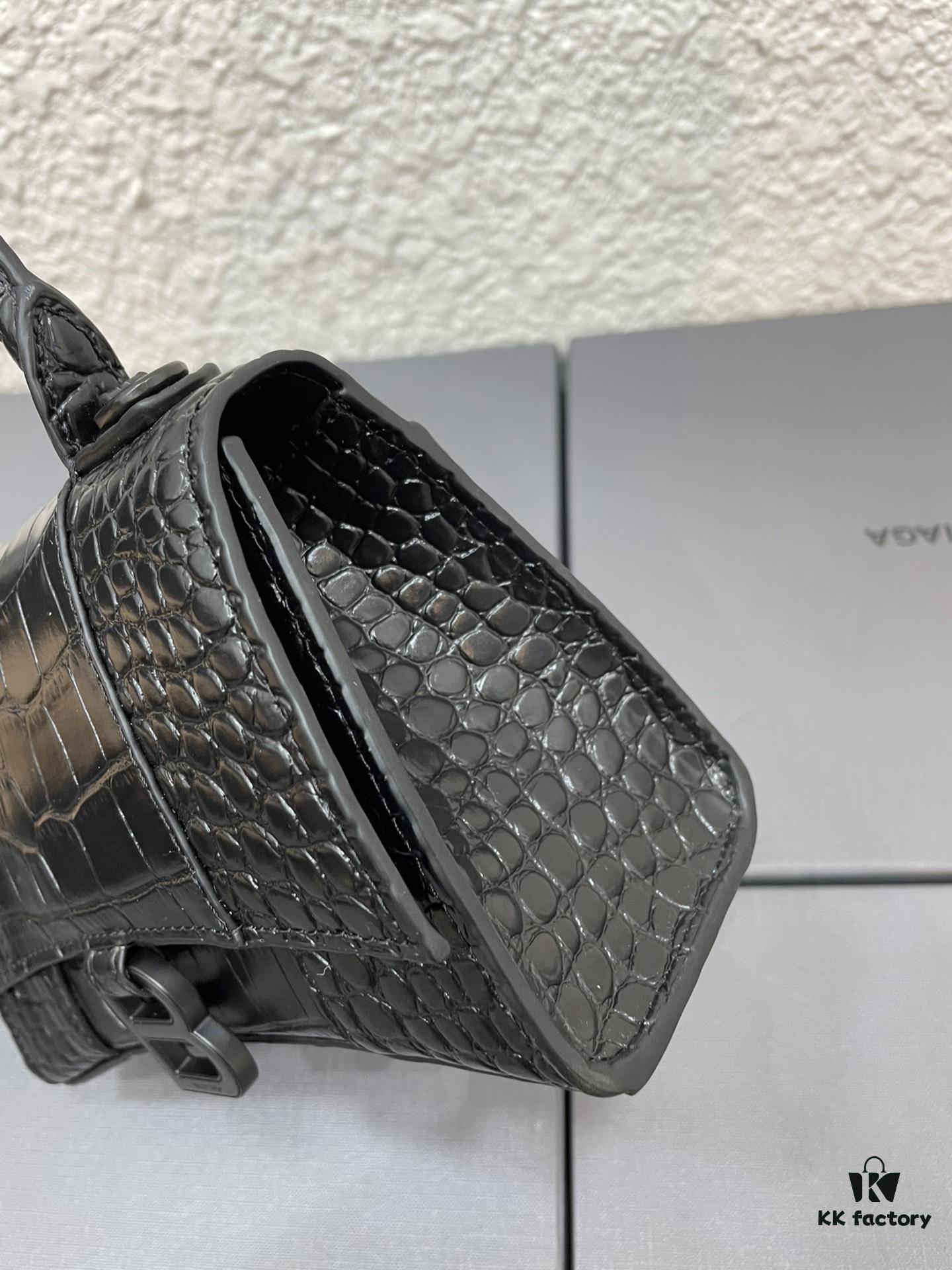 6930dd356e68136f4d9b1d87 Balenciaga Hourglass Bag with Crocodile Texture and Black Buckle - Must-Have for Fashion Enthusiasts