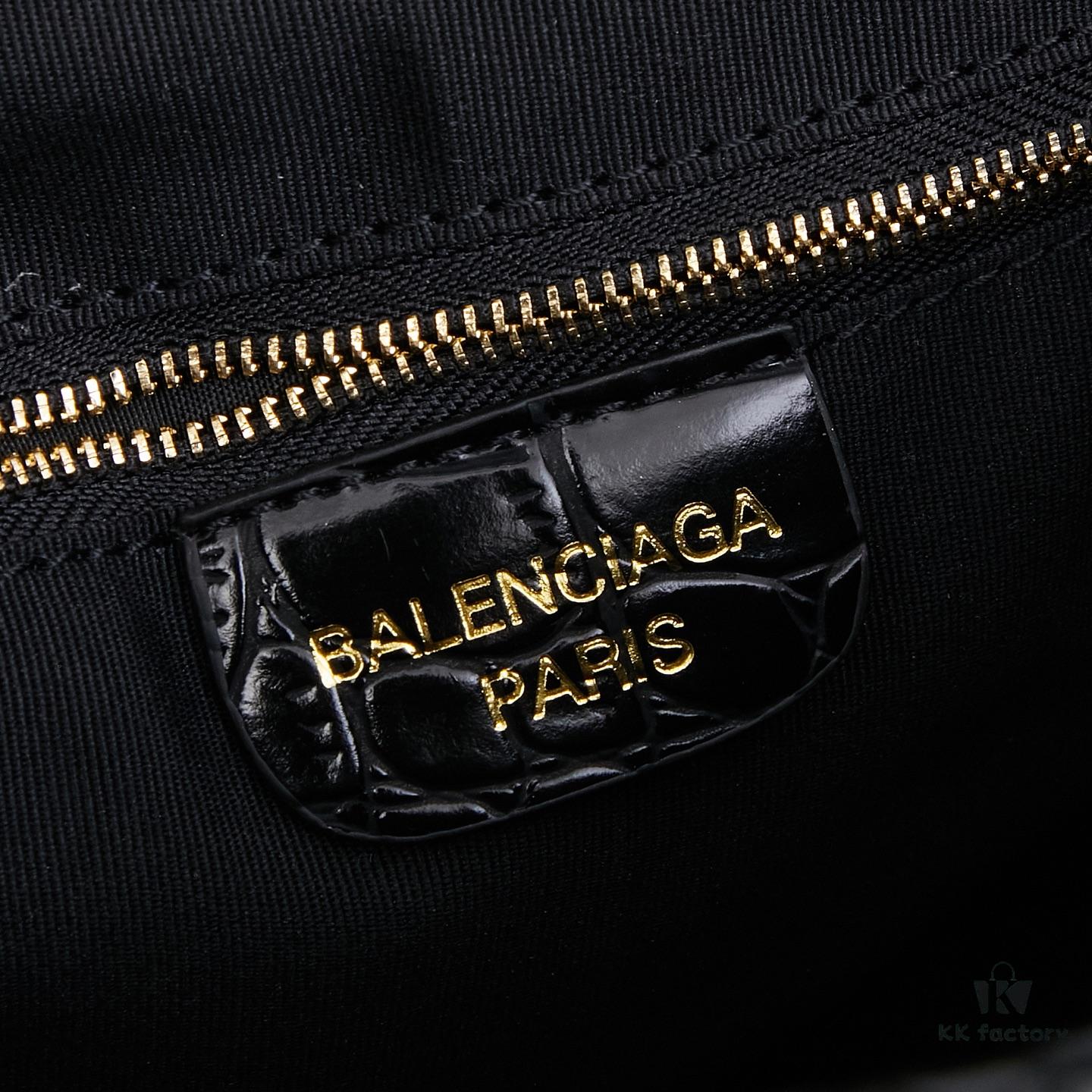 Large Crocodile-Embossed Balenciaga Monaco Bag