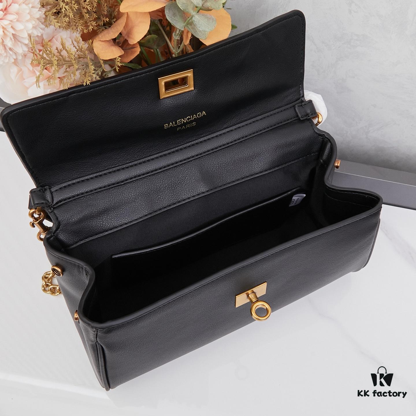 6930ddf56e68136f4d9b1e95 New Arrival BALENCIAGA Rodeo Nano Chain Bag in Calfskin - Black 6004